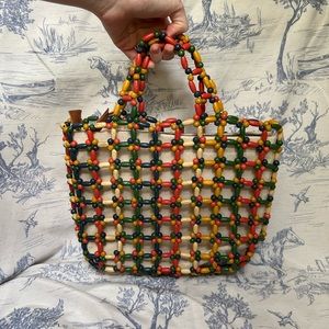 MADEWELL NWT wooden beaded hand bag